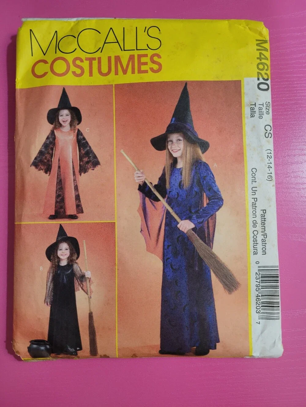 McCall's Kids Witch Costume Sewing Pattern M4620 Size 12-14-16 (0971)